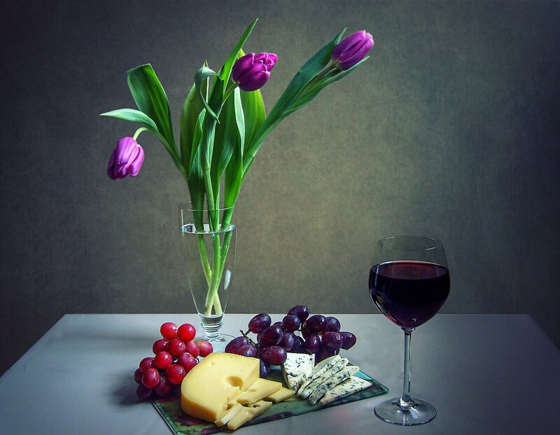 Purple Tulips with Cheese