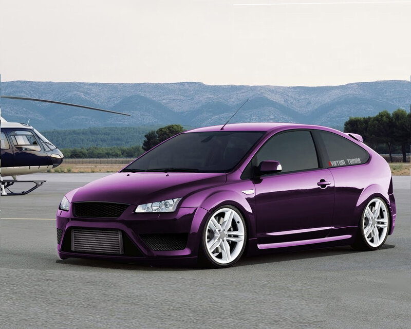 purple tuned hatchback car