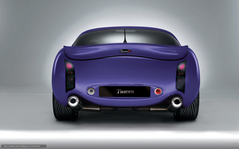 Purple Tuscan sports car rear view