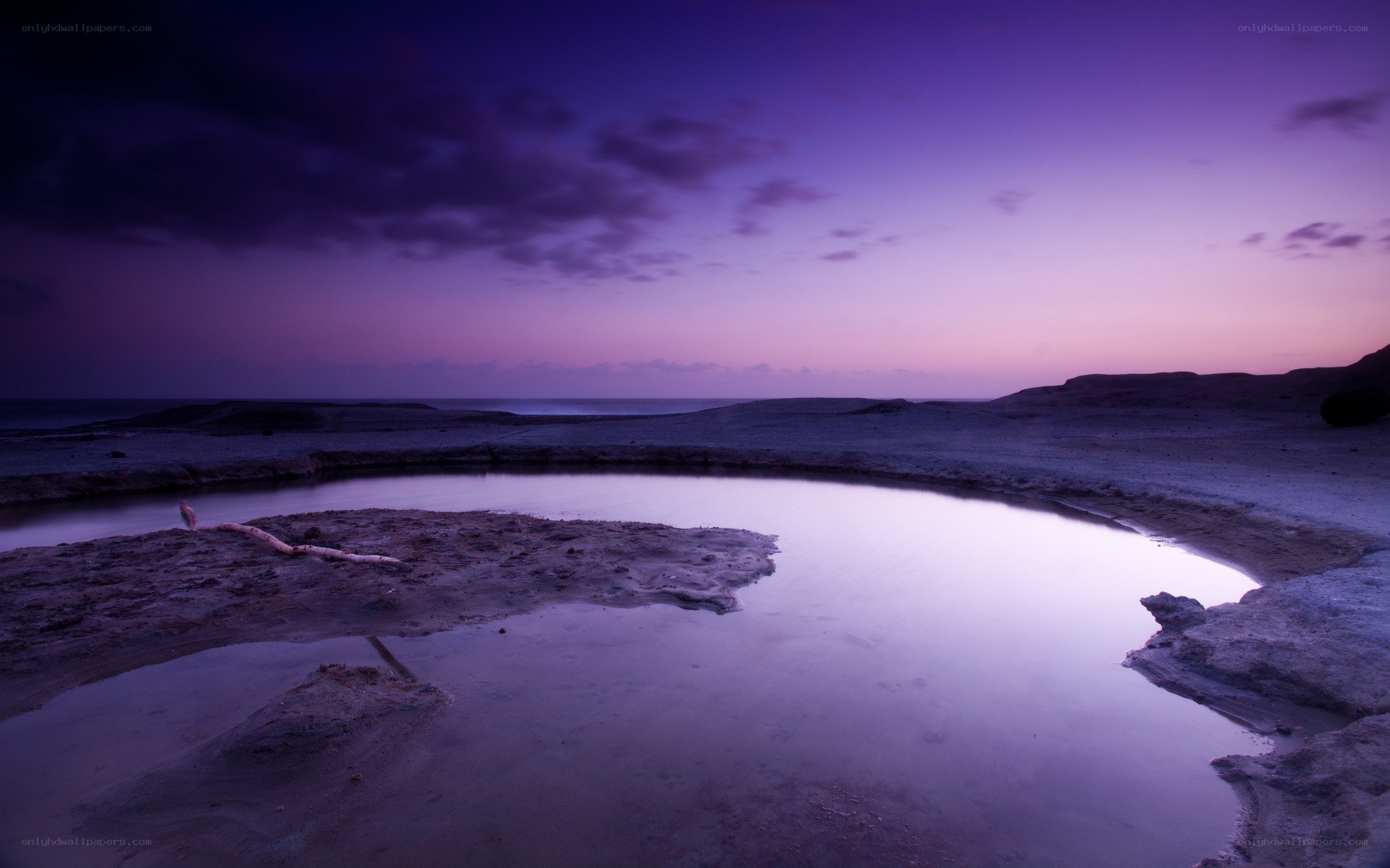 Purple twilight at the tide pool