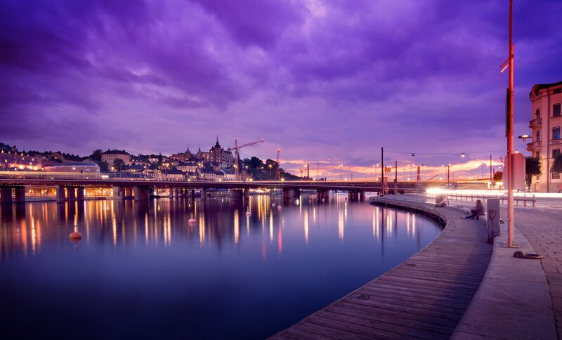 Purple twilight over Stockholm