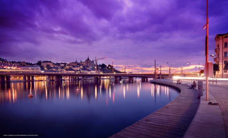 Purple twilight over Stockholm