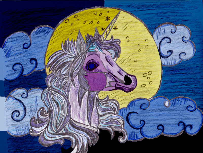 Purple Unicorn Head