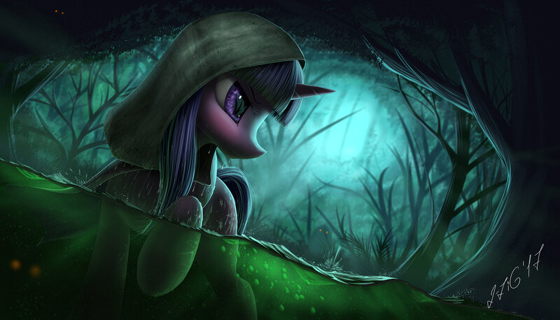 Purple Unicorn in Forest