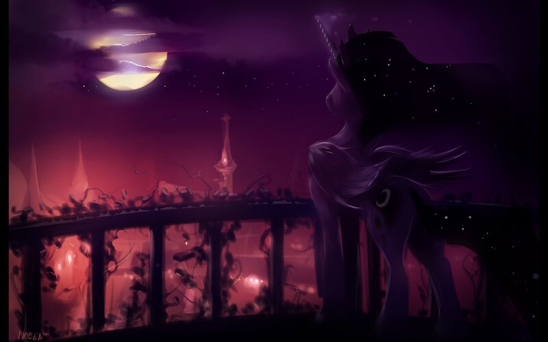 Purple Unicorn on Balcony