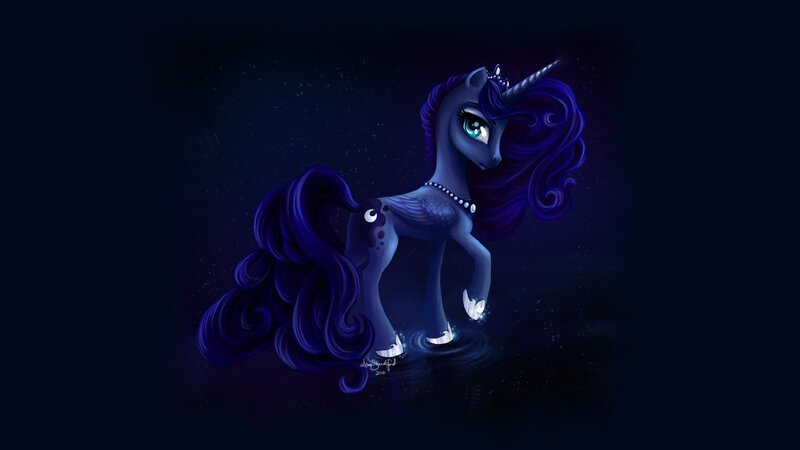 Purple Unicorn Pony — Blue, Dramatic