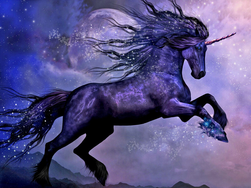 Purple Unicorn Running — Fantasy