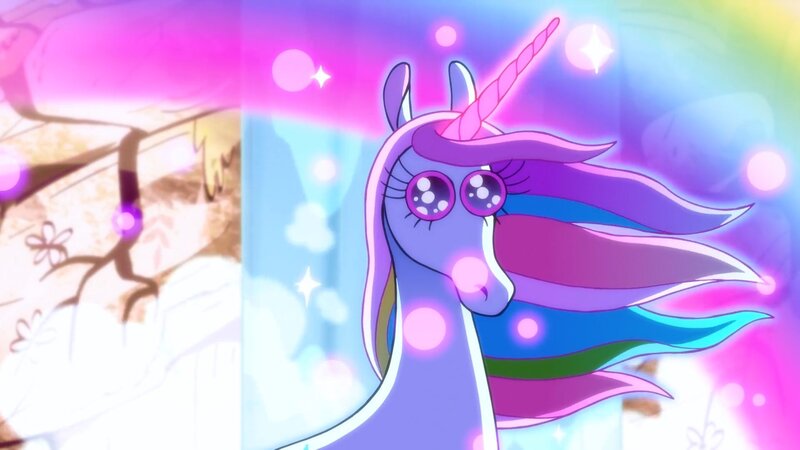 Purple Unicorn with Rainbow Mane