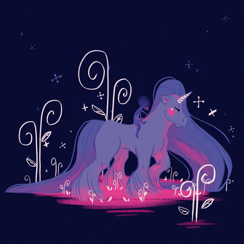 Purple Unicorn with Rider