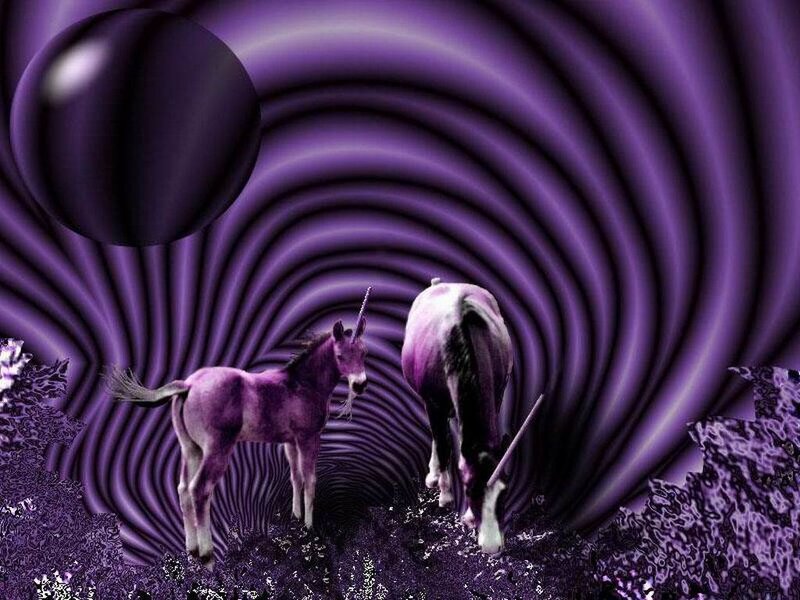 Purple Unicorns in Tunnel