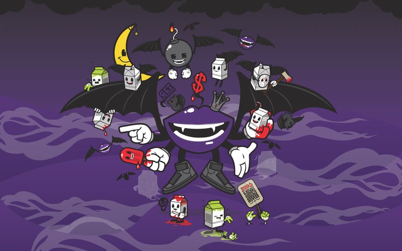 Purple Vampire Character