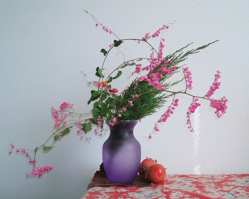Purple Vase with Flowers