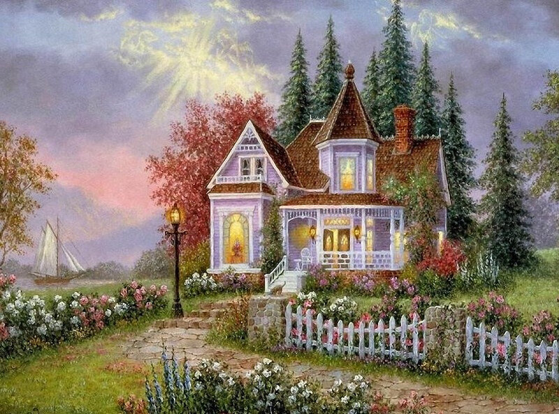 Purple Victorian House