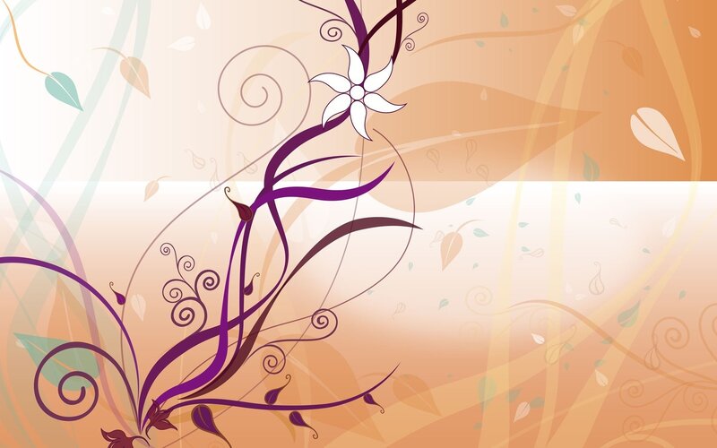 Purple Vine with White Flower — Orange, Serene