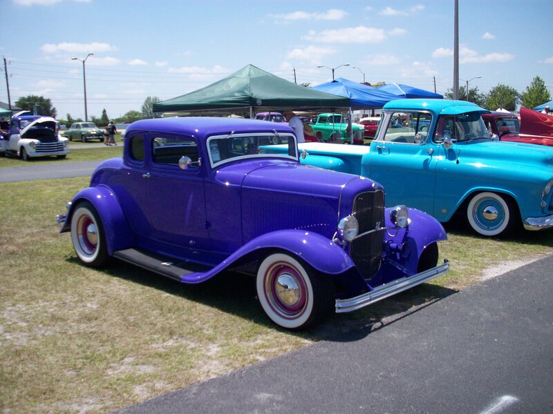 Purple Vintage Car — Outdoor, Afternoon, Photograph, Classic Cars