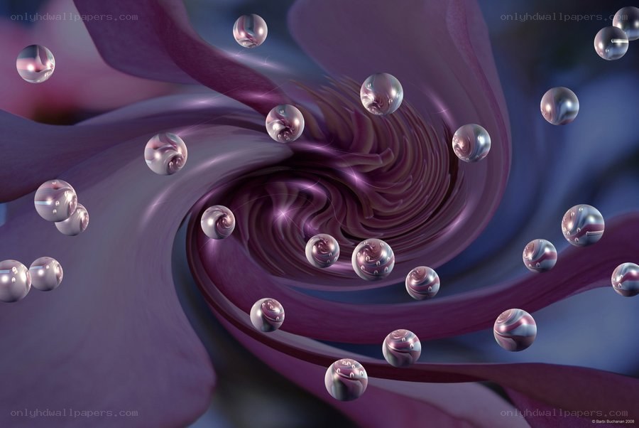Purple vortex with floating spheres