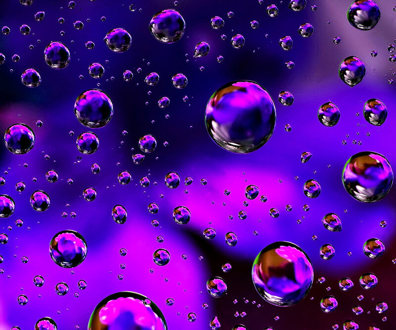 Purple Water Droplets — Abstract