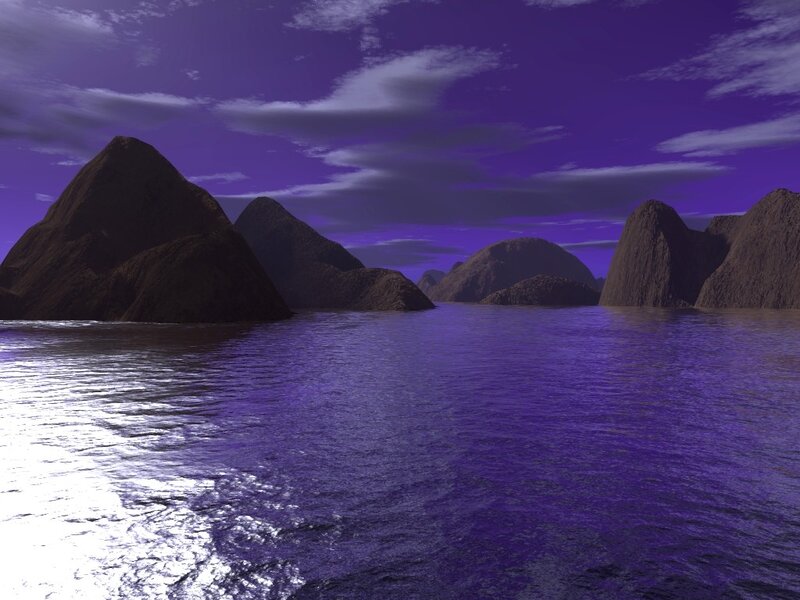 Purple Water Landscape