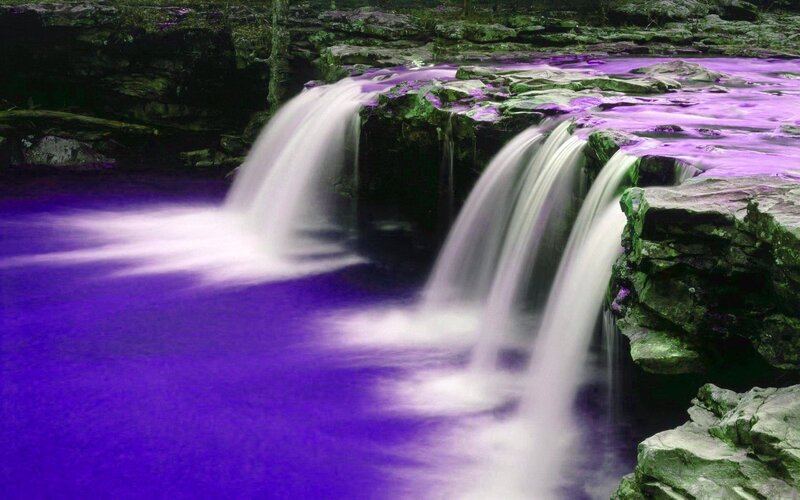 Purple waterfall cascade