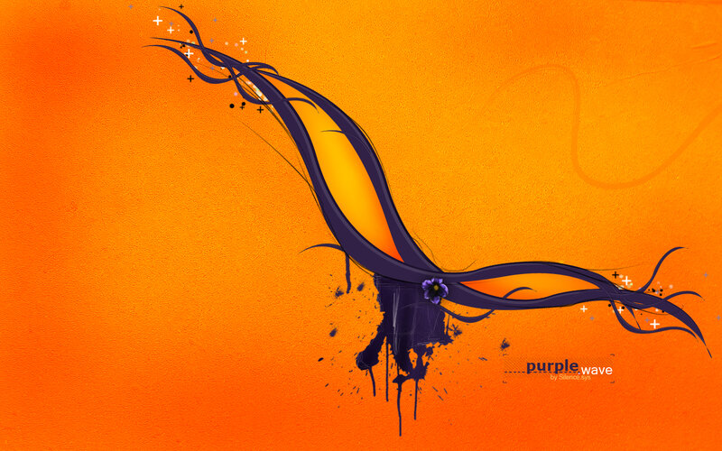 purple wave abstract art