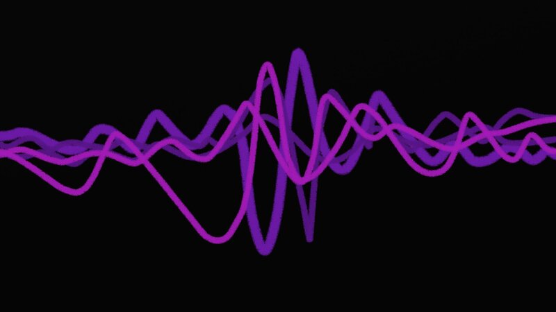 purple waveforms on black