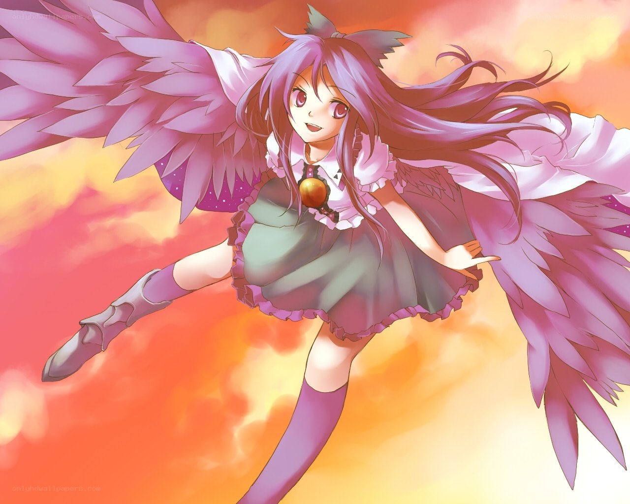 purple-winged angel girl
