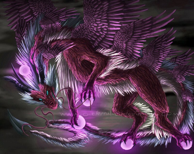 Purple Winged Dragon — Dramatic