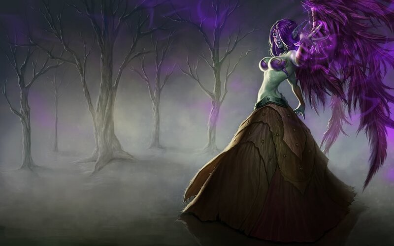 purple-winged fantasy woman