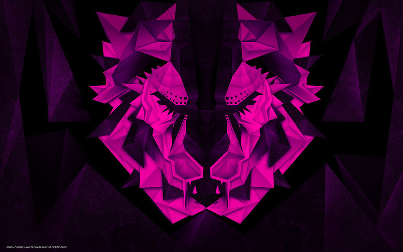 purple wolf head art