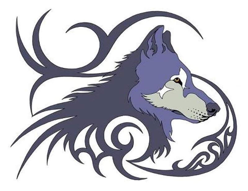 Purple Wolf Head — Stylized