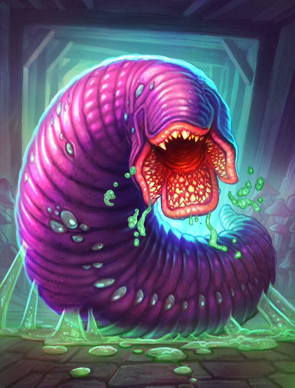 Purple Worm Creature — Dramatic, Digital Art