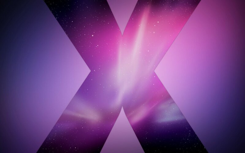 Purple X logo on starry background
