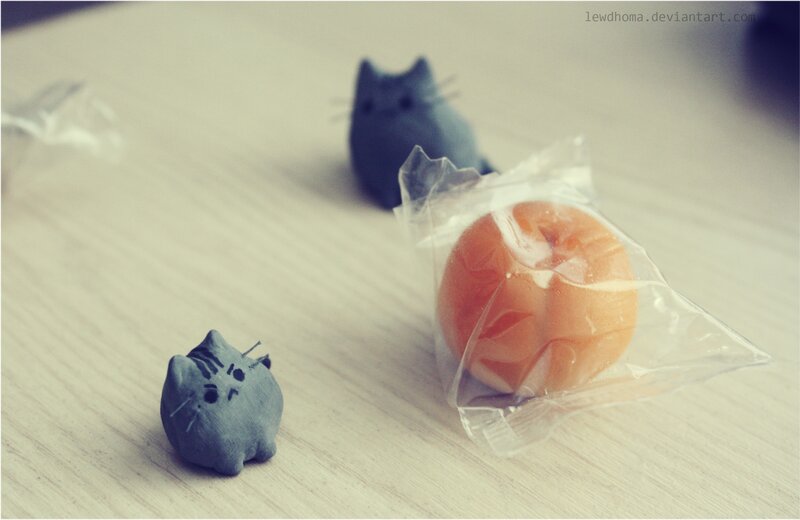 Pusheen figurines on table