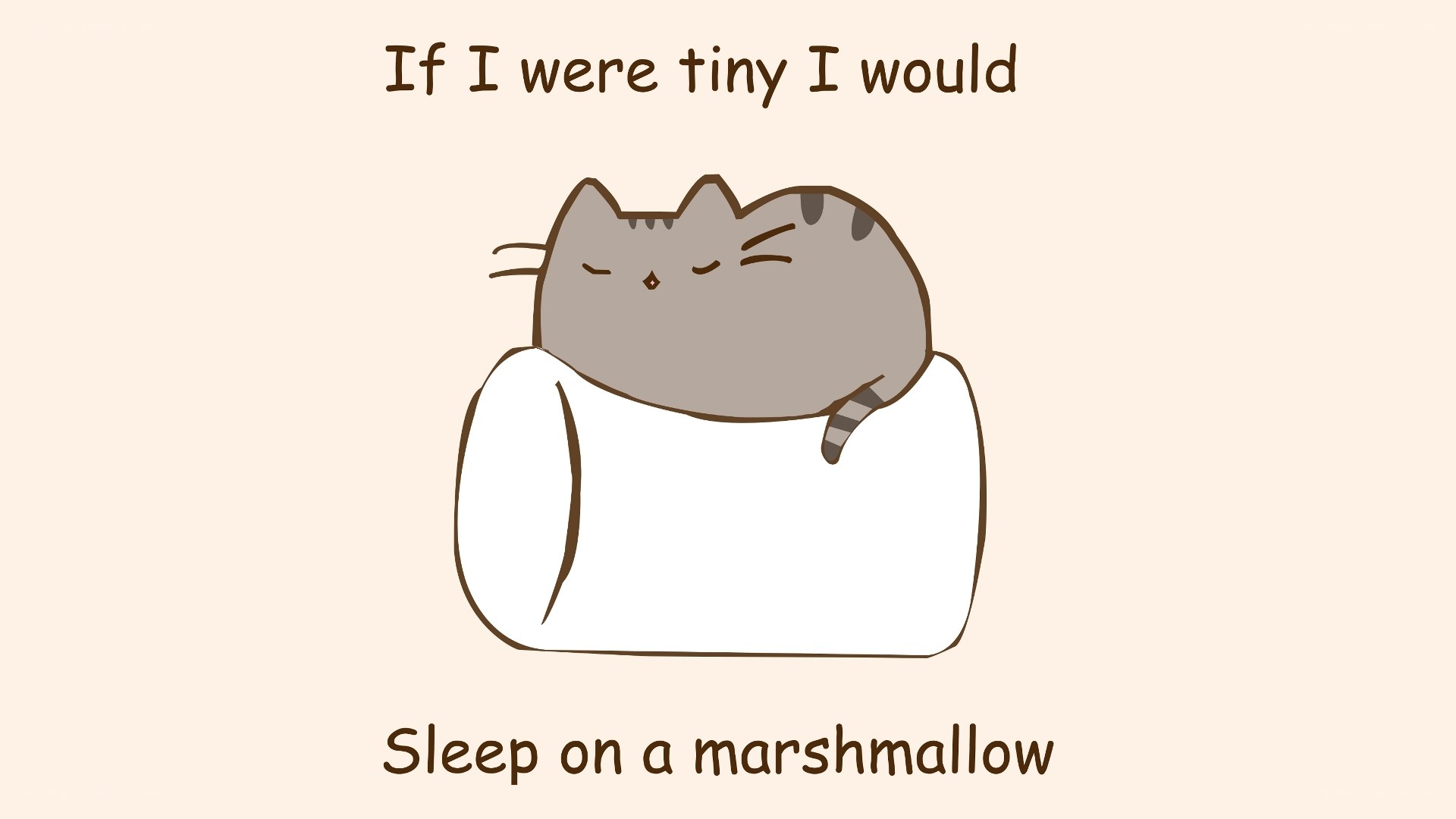 Pusheen on a marshmallow