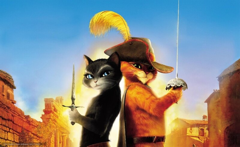 Puss in Boots and his companion