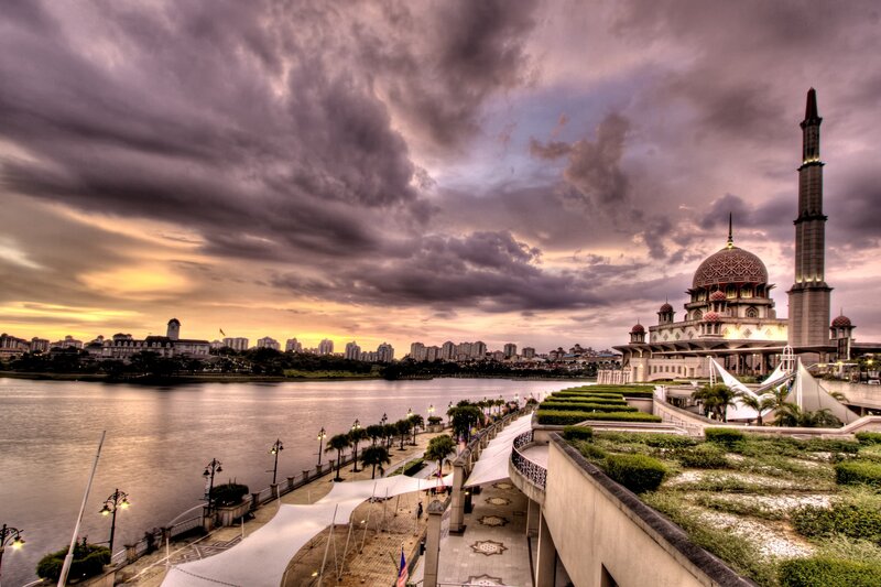 Putra Mosque at Sunset — Purple, Dramatic