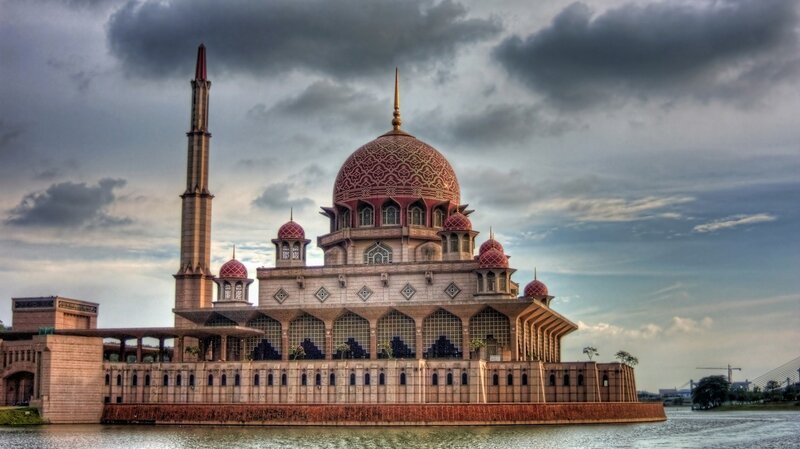 Putra Mosque with dramatic sky