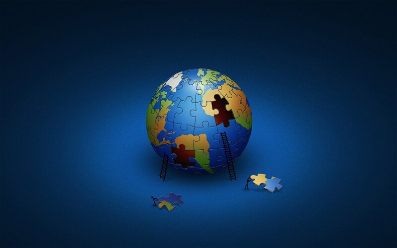 Puzzle Globe — Blue