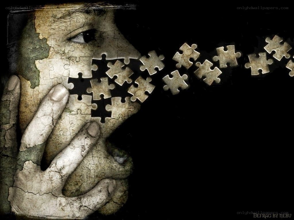 puzzle pieces forming a face