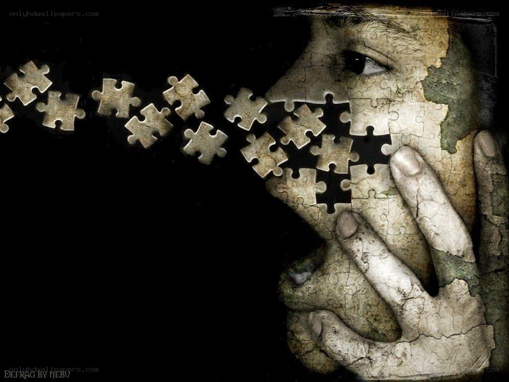 puzzle pieces forming a face