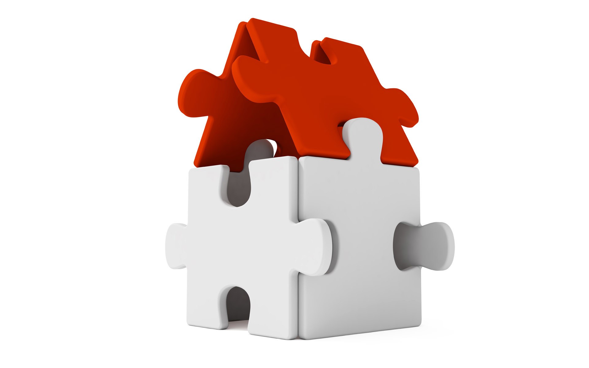 puzzle pieces forming a house