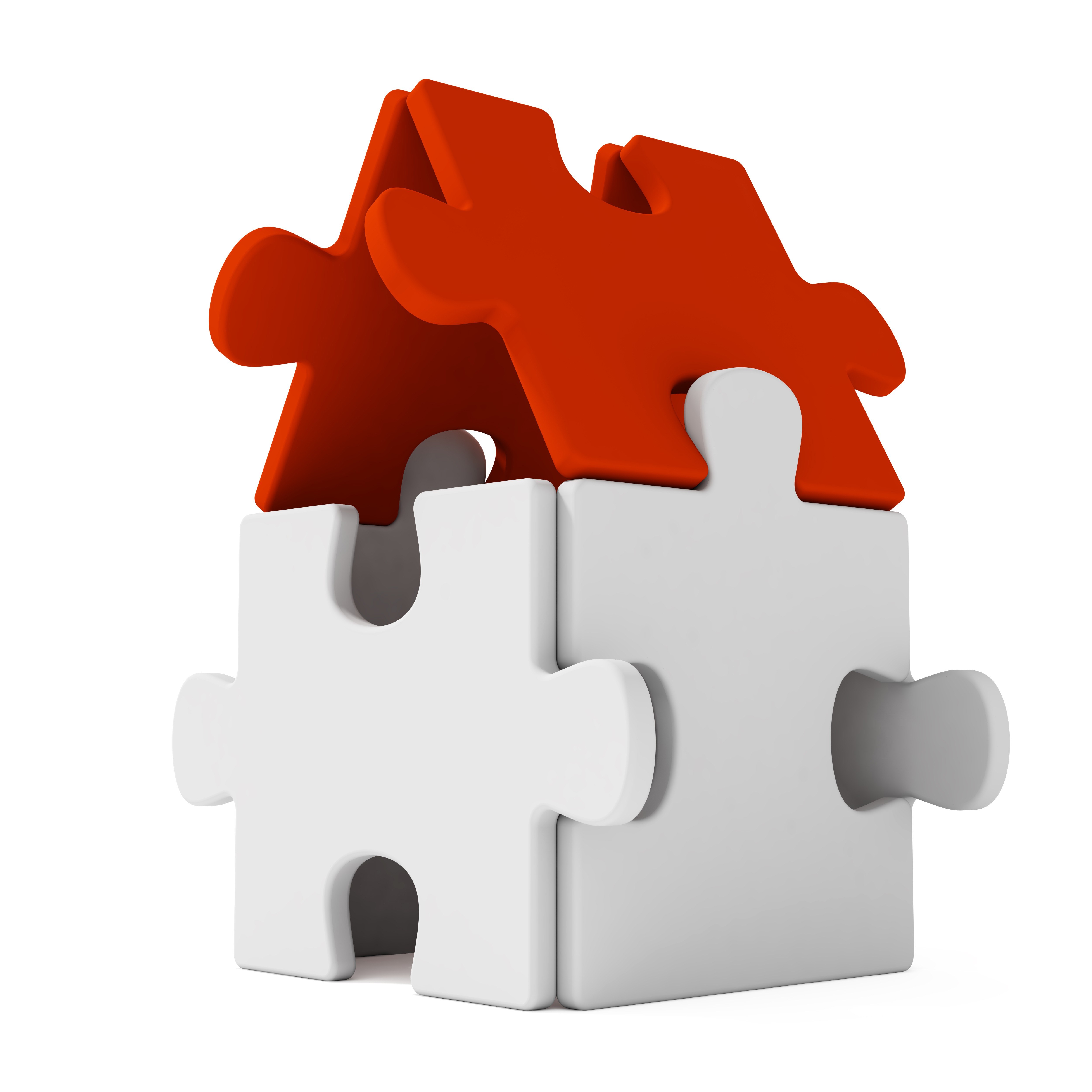 puzzle pieces forming a house