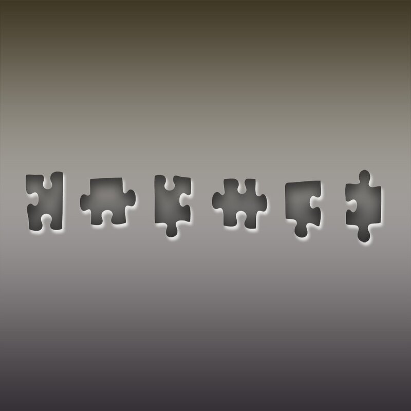 puzzle pieces in a row