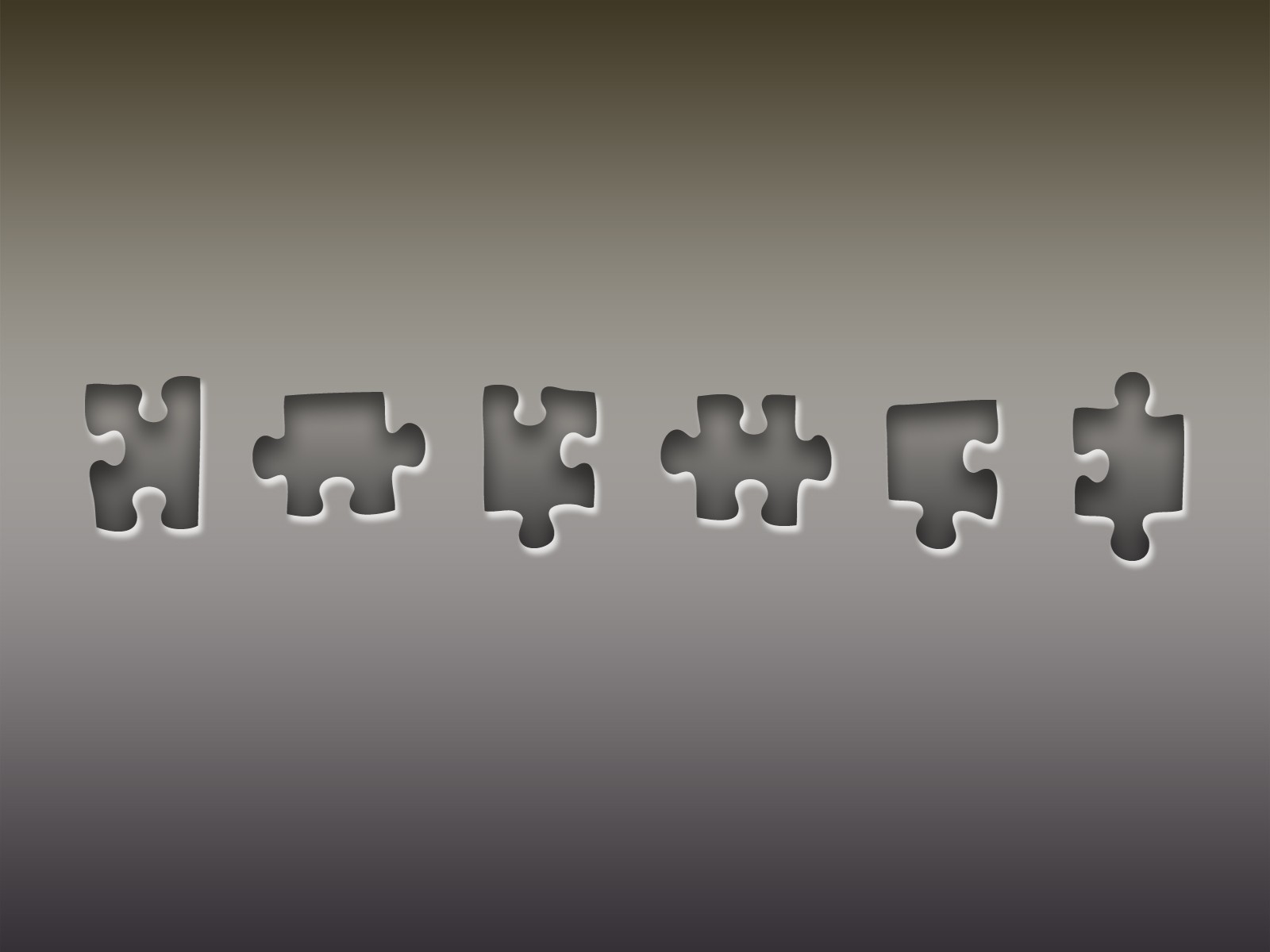 puzzle pieces in a row
