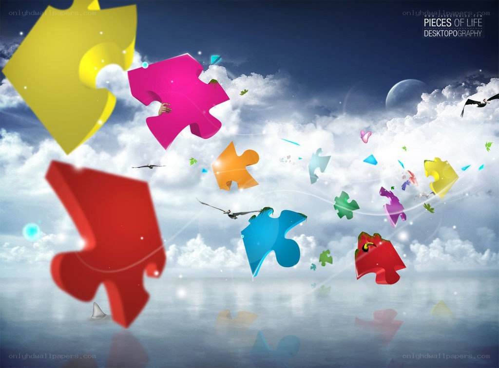 Puzzle pieces in the sky