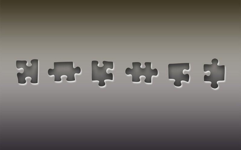 puzzle pieces on gradient