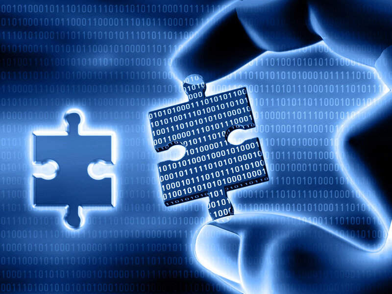 Puzzle Pieces with Binary Code