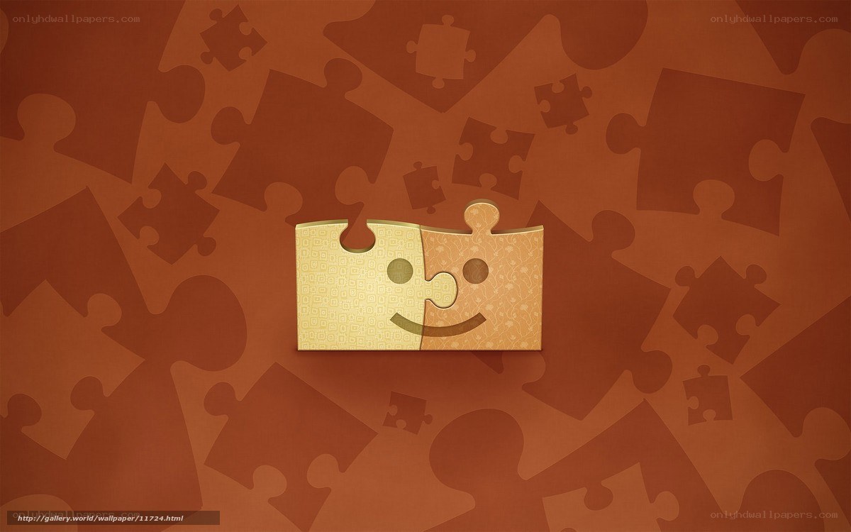 Puzzle pieces with smiley face