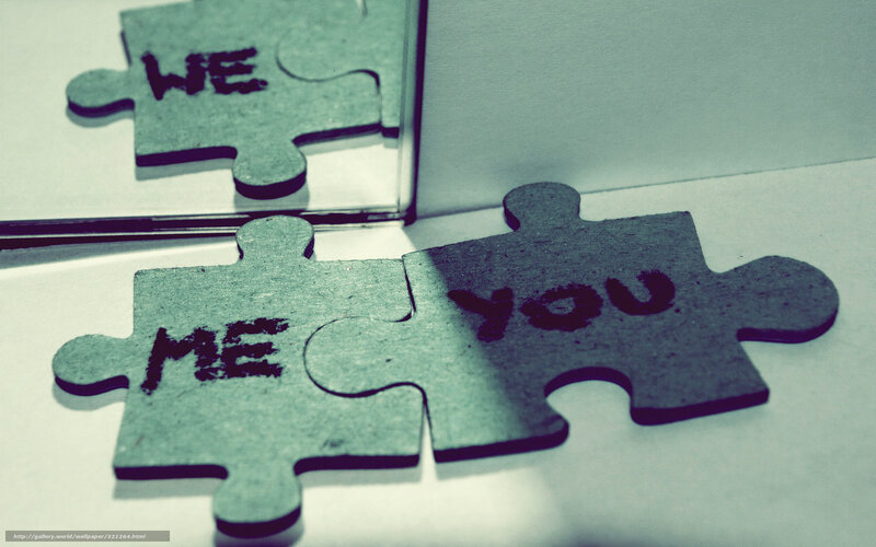 Puzzle Pieces with Text — Gray, Contemplative, Photograph, Mirror