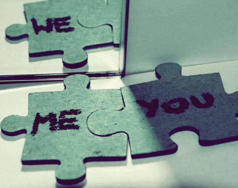 Puzzle Pieces with Text — Gray, Thoughtful